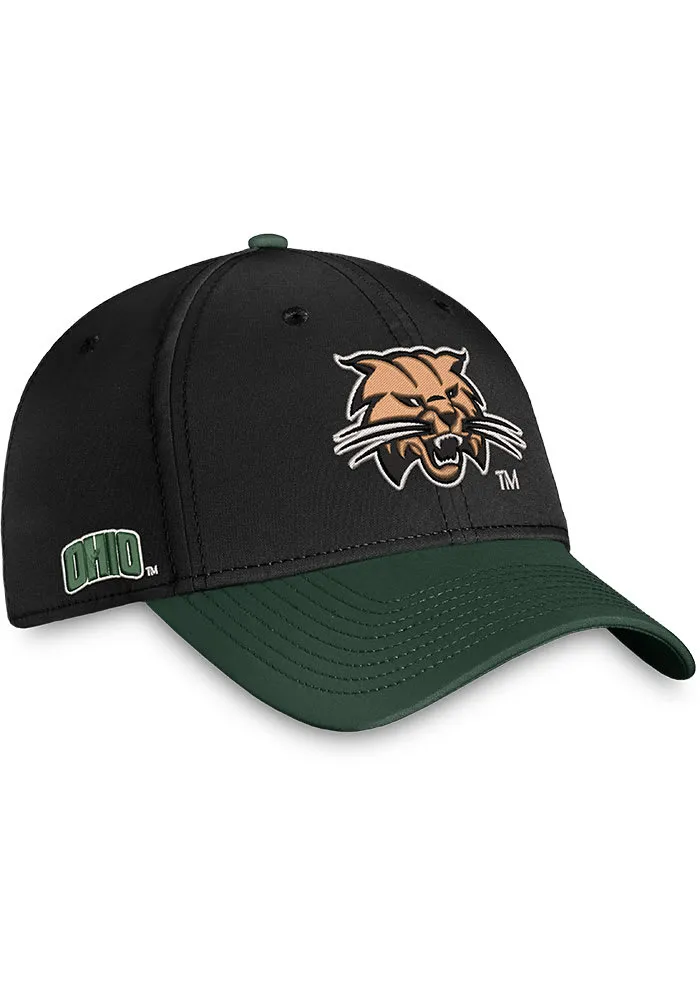 Top of the World Ohio Bobcats Mens Black 2T Reflex One-Fit Flex Hat