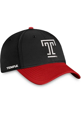 Top of the World Temple Owls Mens Black Reflex 2T One-Fit Flex Hat