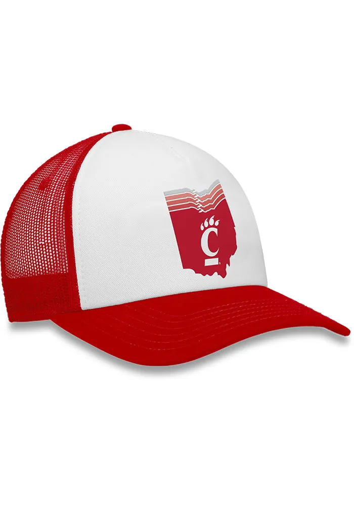 Top of the World Cincinnati Bearcats U Root State Trucker Adjustable Hat - White