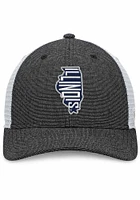 Top of the World Illinois Fighting Illini U Root Heathered State Style Design Adjustable Hat - Nav..