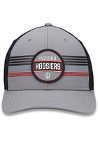 Top of the World Indiana Hoosiers Legend Patch Stripe Trucker Design Adjustable Hat - Grey