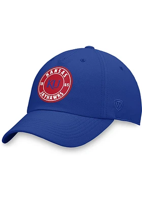 Top of the World Kansas Jayhawks Iconic Patch Adjustable Hat - Blue