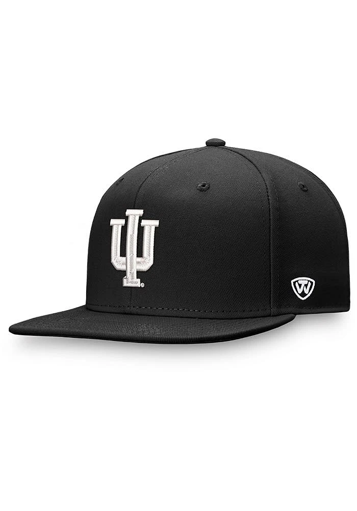 Top of the World Indiana Hoosiers Mens Black Iconic Flatbill One-Fit Design Logo Flex Hat