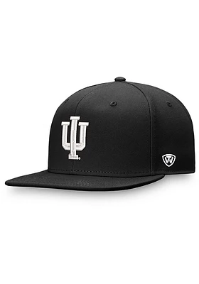 Top of the World Indiana Hoosiers Mens Black Iconic Flatbill One-Fit Design Logo Flex Hat