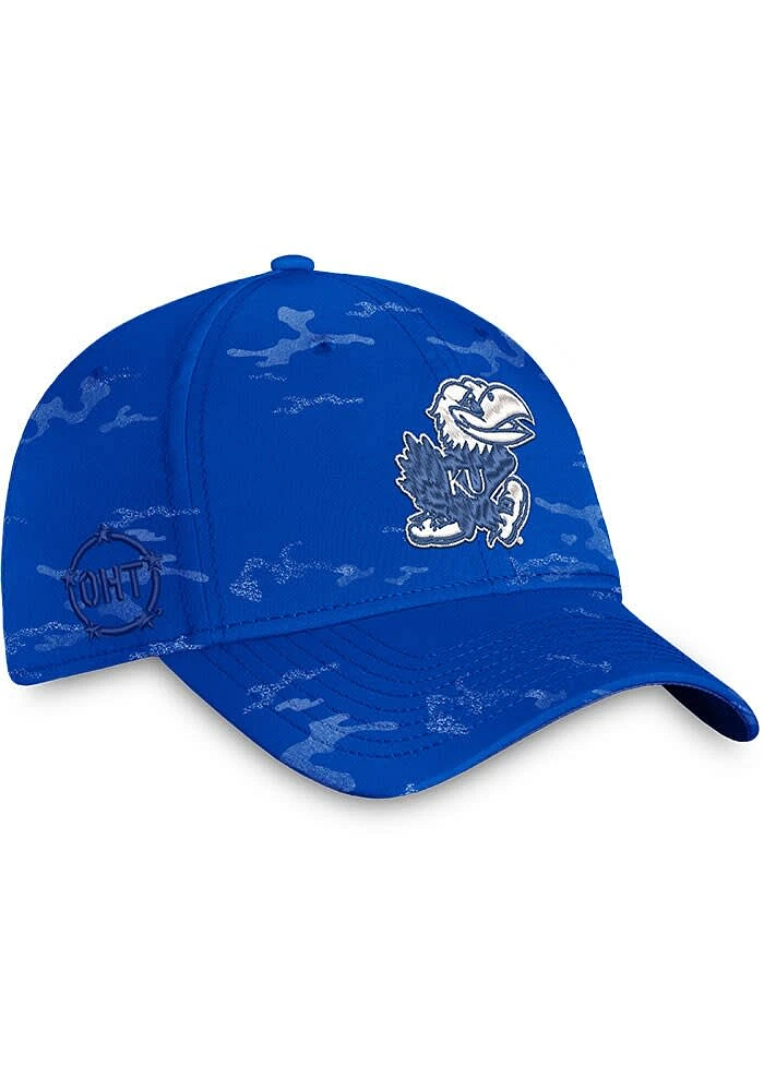 Top of the World Kansas Jayhawks Mens Blue OHT Tonal Camo One-Fit Style Flex Hat