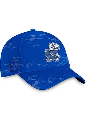 Top of the World Kansas Jayhawks Mens Blue OHT Tonal Camo One-Fit Style Flex Hat
