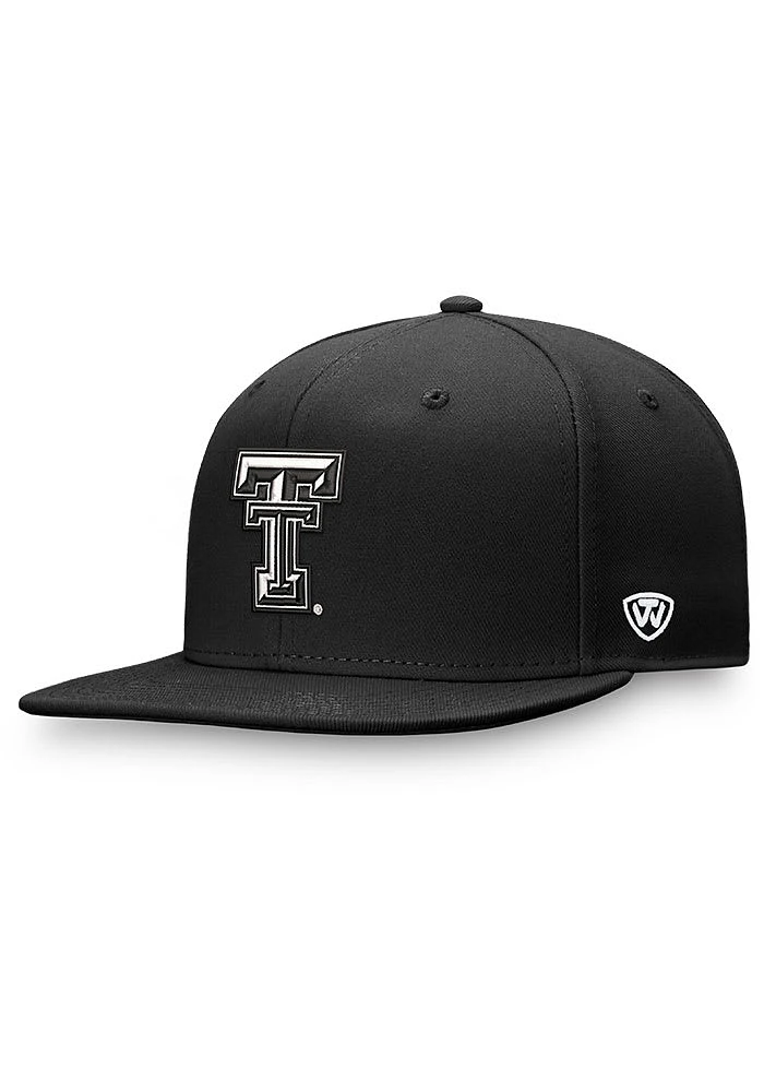 Top of the World Texas Tech Red Raiders Mens Black Iconic Flatbill One-Fit Design 2 Flex Hat