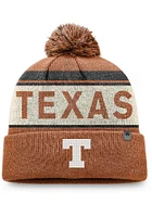 Top of the World Texas Longhorns Burnt Orange Primary Cream Stripe Cuff Pom Mens Knit Hat