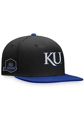 Top of the World Kansas Jayhawks Blue Iconic Side Patch 2T Design Mens Snapback Hat