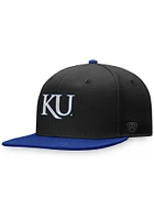 Top of the World Kansas Jayhawks Blue Iconic Side Patch 2T Design Mens Snapback Hat