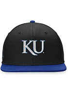 Top of the World Kansas Jayhawks Blue Iconic Side Patch 2T Design Mens Snapback Hat