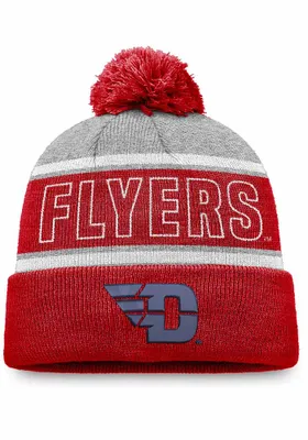 Top of the World Dayton Flyers Grey Primary Stripe Crown Cuff Pom Mens Knit Hat