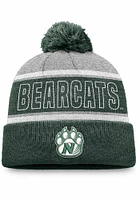 Top of the World Northwest Missouri State Bearcats Grey Primary Stripe Crown Cuff Pom Mens Knit Ha..