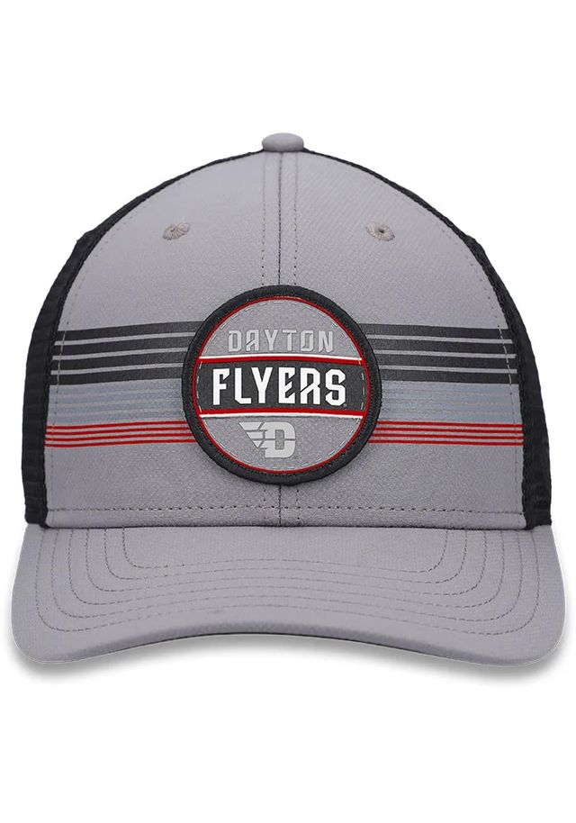 Top of the World Dayton Flyers Legend Patch Stripe Trucker Adjustable Hat - Grey