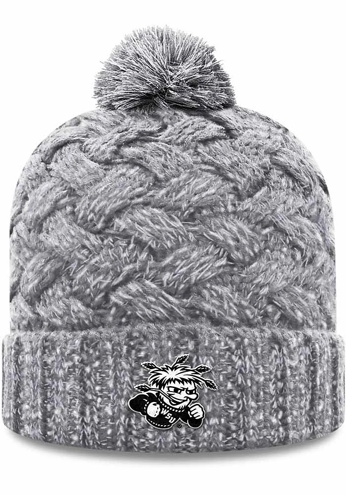 Top of the World Wichita State Shockers Grey Primary Patch Cuff Pom Womens Knit Hat