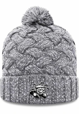 Top of the World Wichita State Shockers Grey Primary Patch Cuff Pom Womens Knit Hat