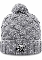 Top of the World Wichita State Shockers Grey Primary Patch Cuff Pom Womens Knit Hat