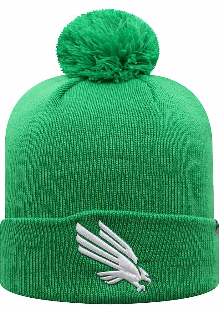 Top of the World North Texas Mean Green Green TOW Pom Style Mens Knit Hat