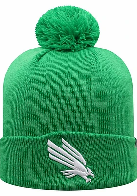 Top of the World North Texas Mean Green Green TOW Pom Style Mens Knit Hat