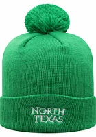 Top of the World North Texas Mean Green Green TOW Pom Style Mens Knit Hat