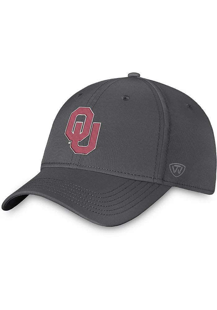 Top of the World Oklahoma Sooners Trainer Adjustable Hat - Charcoal
