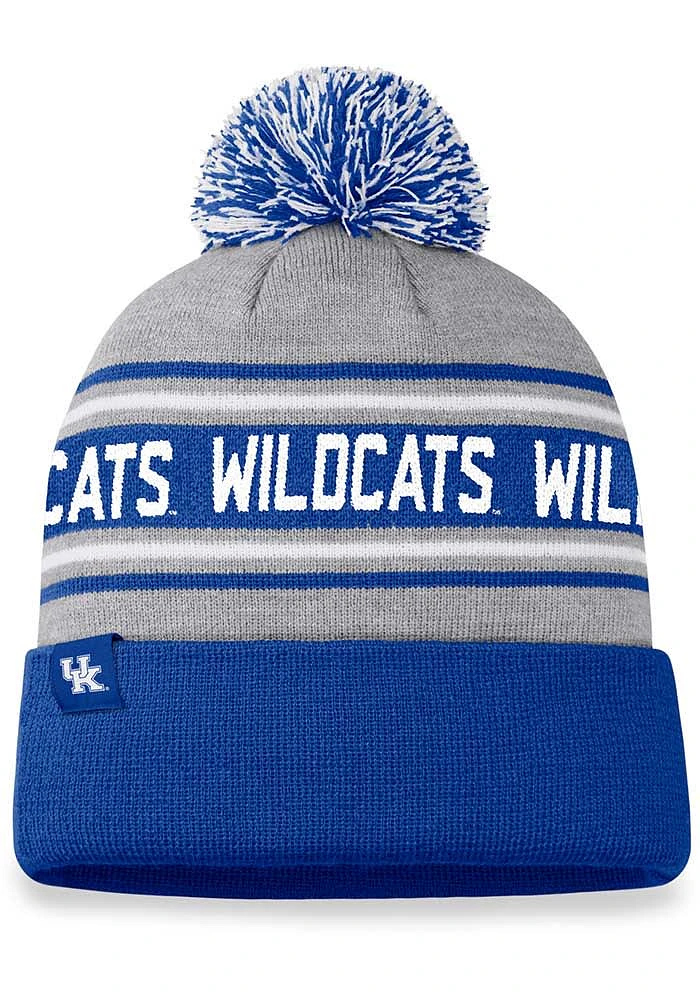 Top of the World Kentucky Wildcats Grey Frigid Cuff Pom Mens Knit Hat