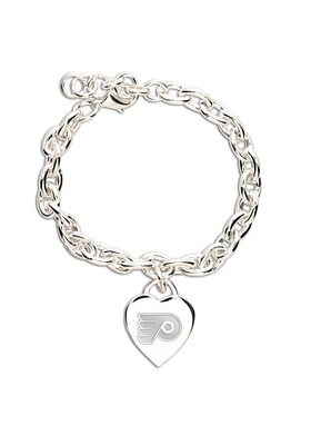 Philadelphia Flyers Heart Charm Womens Bracelet
