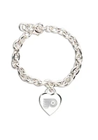 Philadelphia Flyers Heart Charm Womens Bracelet