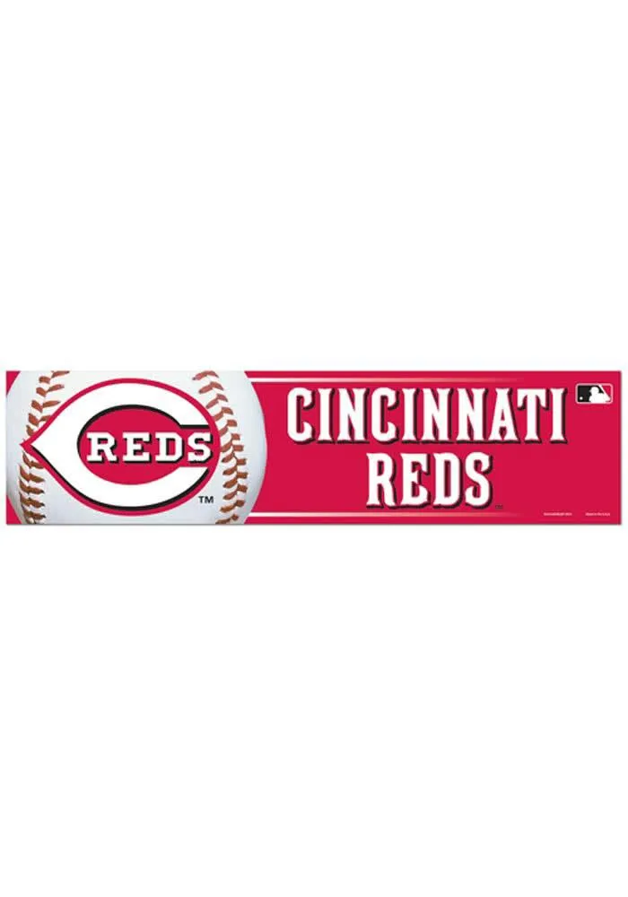 Cincinnati Reds 3x12 Bumper Sticker - Red