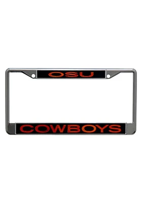 Oklahoma State Cowboys silver Acrylic License Plate Frame - Orange