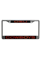 Oklahoma State Cowboys silver Acrylic License Plate Frame - Orange