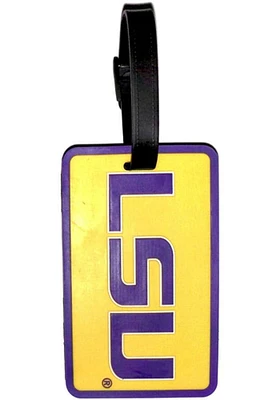 LSU Tigers Yellow Rubber Luggage Tag