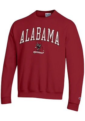 Champion Alabama Crimson Tide Mens Wordmark Arch Mascot Long Sleeve Crew Sweatshirt