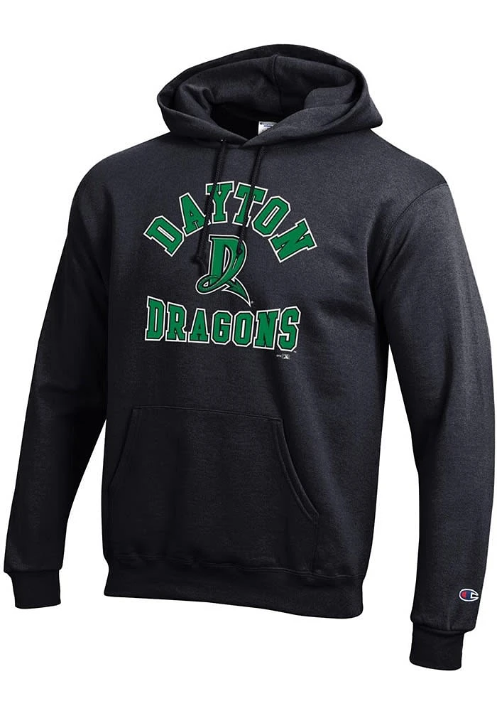 Champion Dayton Dragons Mens Black Powerblend Long Sleeve Hoodie