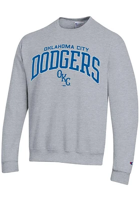 Champion Oklahoma City Dodgers Mens Grey Powerblend Wordmark Long Sleeve Crew Sweatshirt