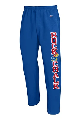 Champion Kansas Jayhawks Mens Blue Open Bottom Sweatpants