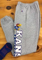 Champion Kansas Jayhawks Mens Grey Closed Bottom Sweatpants