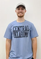 Champion Central Oklahoma Bronchos Blue Arch Name Short Sleeve T Shirt