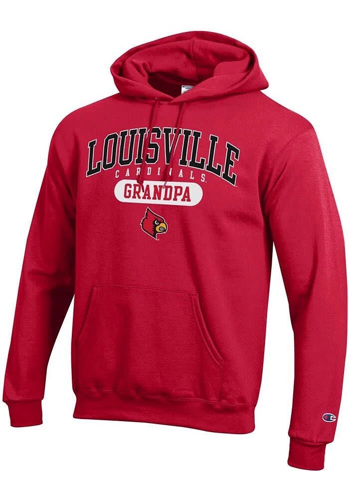 Champion Louisville Cardinals Mens Red Grandpa Pill Long Sleeve Hoodie