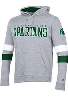 Champion Michigan State Spartans Mens Grey Blocked Sleeve Version Long Hoodie