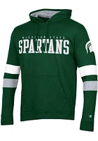 Champion Michigan State Spartans Mens Green Blocked Sleeve Long Hoodie