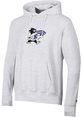 Champion K-State Wildcats Mens Grey Vintage Long Sleeve Hoodie