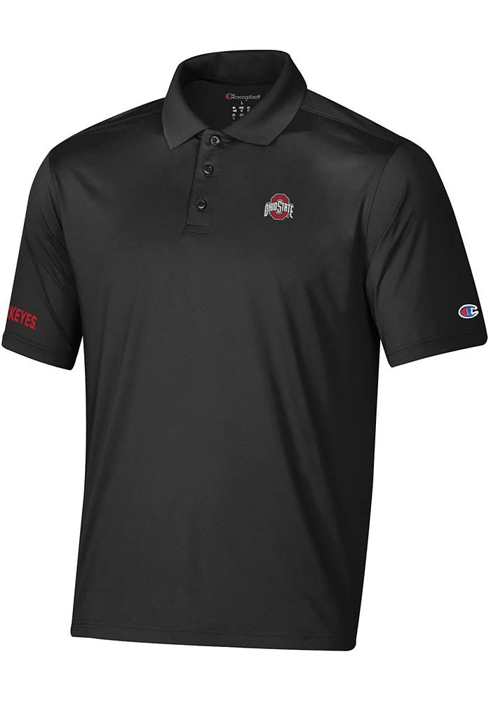 Champion Ohio State Buckeyes Mens Stadium Essential Short Sleeve Polo