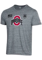 Champion Ohio State Buckeyes Grey Primary Logo Our Honor Defend Short Sleeve Fashion T Shirt