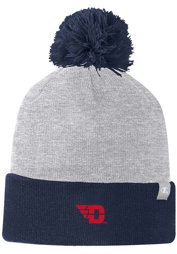 Champion Dayton Flyers Two Color Cuffed Beanie Pom Mens Knit Hat