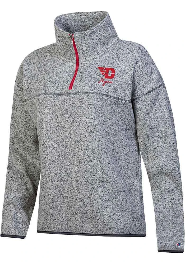 Champion Dayton Flyers Womens Grey Arctic 1/4 Zip Pullover