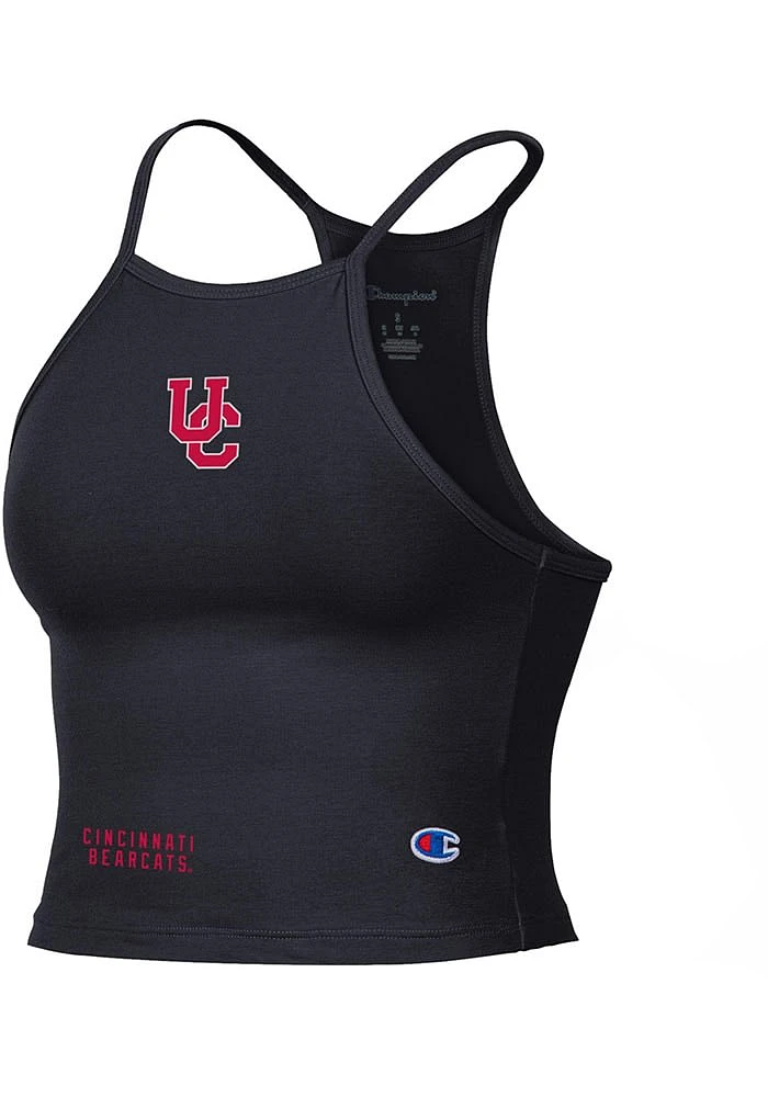 Champion Cincinnati Bearcats Womens Black Halter Crop Tank Top