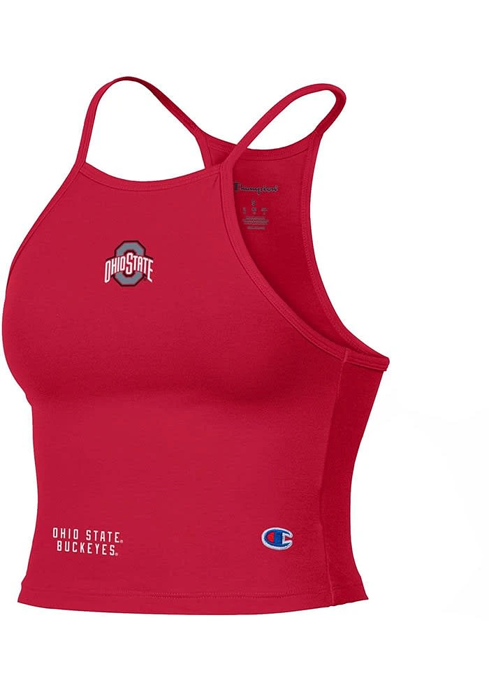 Champion Ohio State Buckeyes Womens Red Halter Crop Tank Top