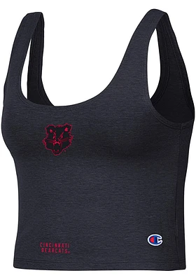 Champion Cincinnati Bearcats Womens Black Scoop Crop Tank Top