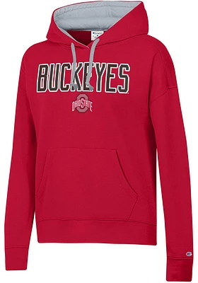 Champion Ohio State Buckeyes Womens Red Stadium Hooded Sweatshirt